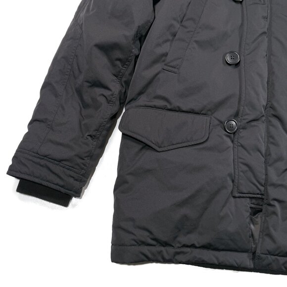Uniqlo‎ Down Jacket Black Womens Sz 4 Fleece Lined Hood Winter Coat Parka - Picture 10 of 12